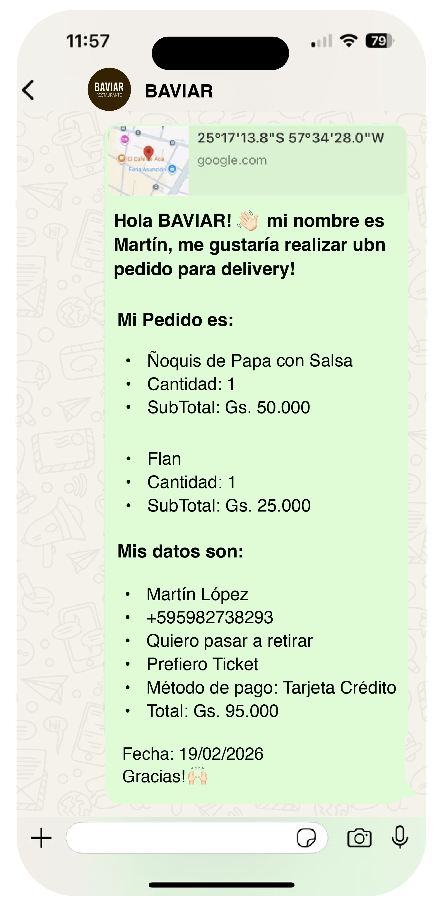 Aplicación de catálogo en celular mostrando más de 800,000 pedidos recibidos